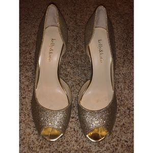 Glittery gold party shoes